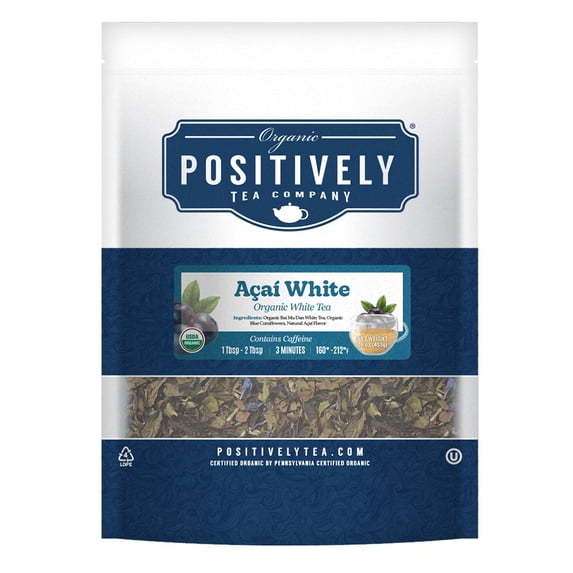 Positively Tea's Organic Acai White Tea, Loose Leaf, 1 Pound Bag