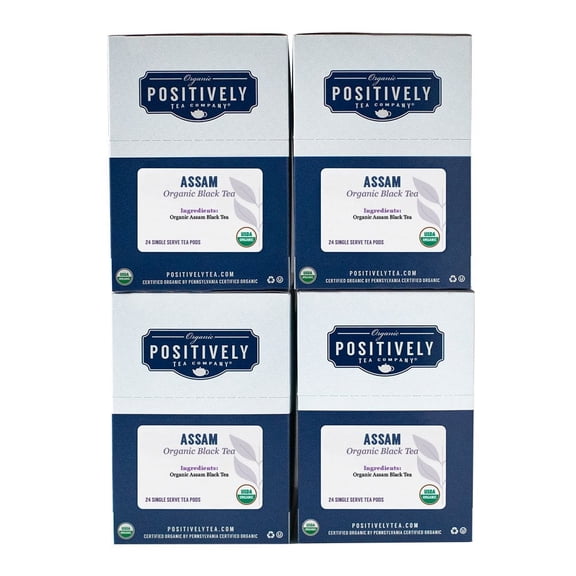 Positively Tea's Organic Assam Black Tea, 96 CT K-cup Compatible Tea Pods