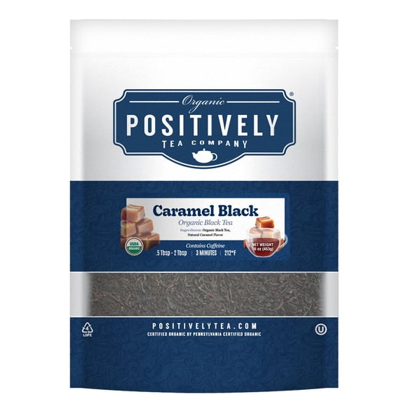Positively Tea's Organic Caramel Black Tea, Loose Leaf, 1 Pound Bag