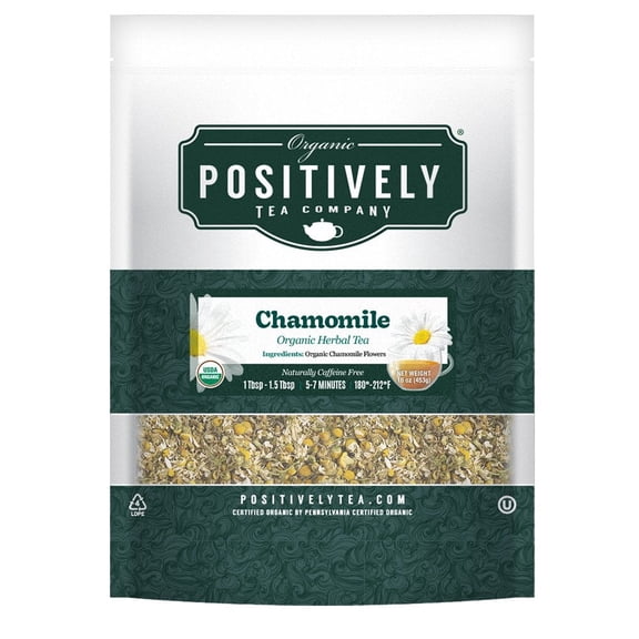 Positively Tea's Organic Chamomile Herbal Tea, Loose Leaf, 1 Pound Bag