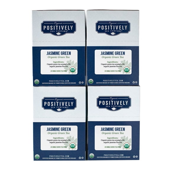 Positively Tea's Organic Jasmine Green Tea, 96 CT K-cup Compatible Tea Pods