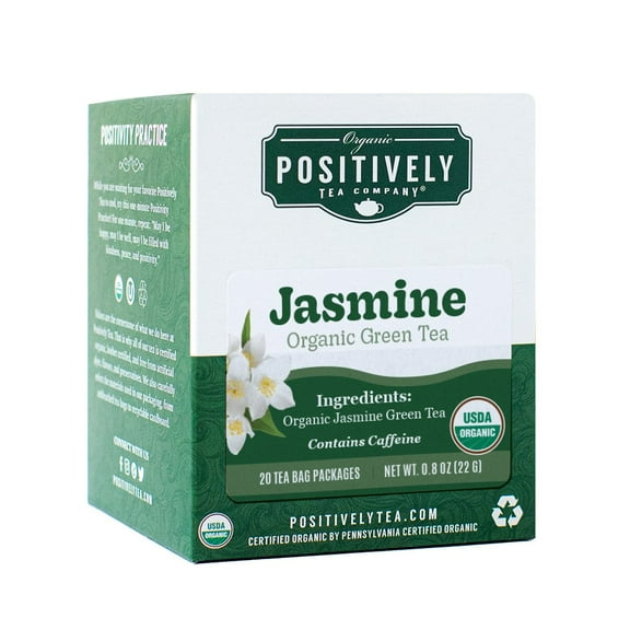 Positively Tea's Organic Jasmine Tea, Green Tea Bags, 120 CT Tea Bags 6 Boxes