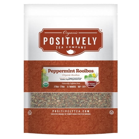 Positively Tea's Organic Peppermint Rooibos Tea, Loose Leaf, 1 Pound Bag