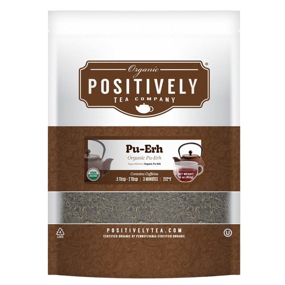 Positively Tea's Organic Pu-Erh Tea, Loose Leaf, 1 Pound Bag