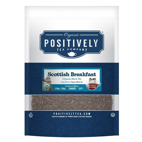Positively Tea's Organic Scottish Breakfast Black Tea, Loose Leaf, 1 Pound Bag