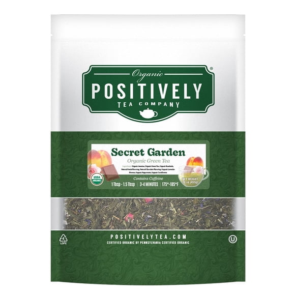 Positively Tea's Organic Secret Garden Green Tea, Loose Leaf, 1 Pound Bag
