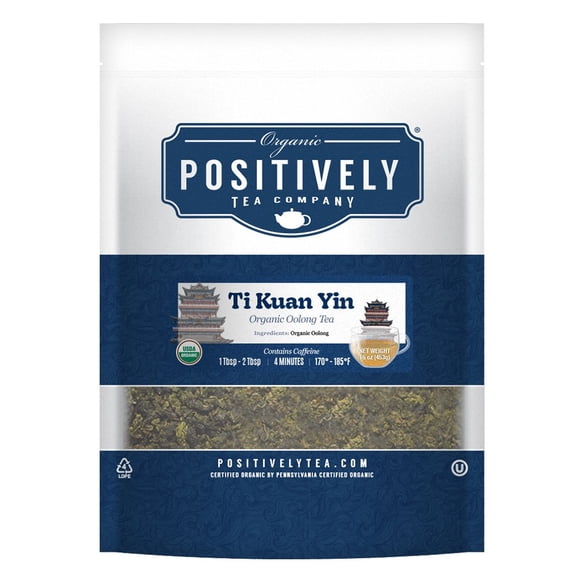 Positively Tea's Organic Ti Kuan Yin Oolong Tea, Loose Leaf, 1 Pound Bag