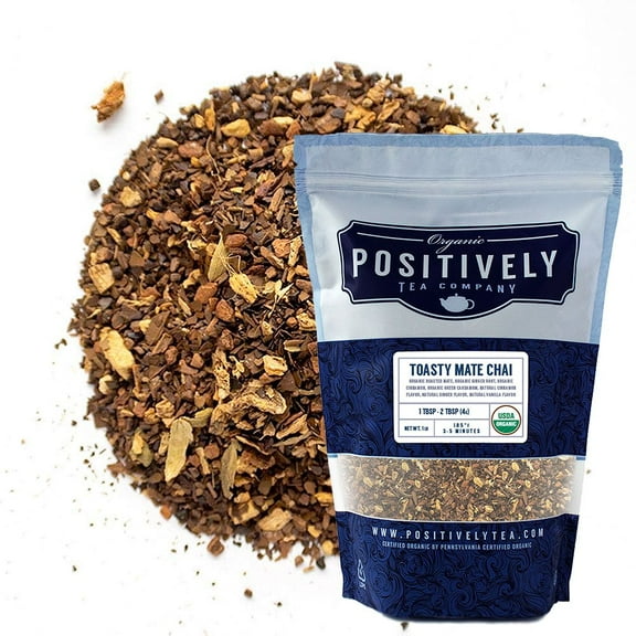 Positively Tea's Organic Toasty Mate Chai, Loose Leaf, 1 Pound Bag