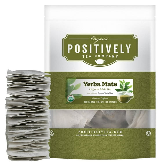 Positively Tea's Organic Yerba Mate, 100 CT tagless tea bags