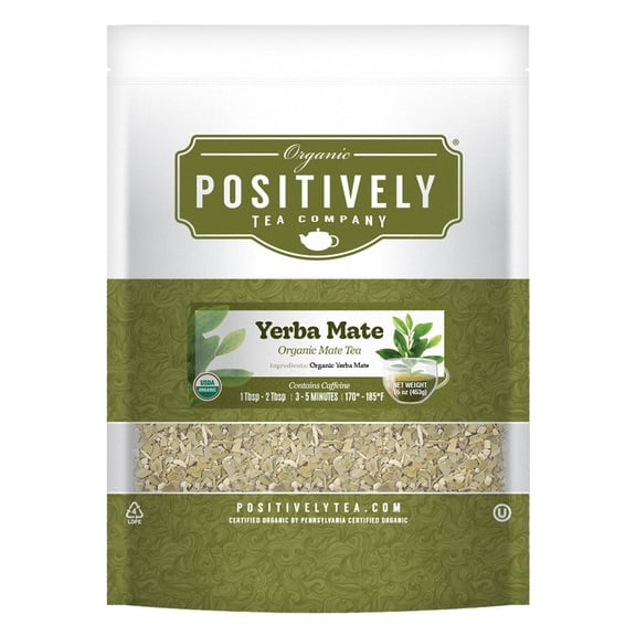 Positively Tea's Organic Yerba Mate, Loose Leaf, 1 Pound Bag