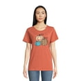 thumbnail image 1 of PositiviTees Women's Fall Graphic T-Shirt, Seasonal Short Sleeve Tee Pumpkin Trio, Sizes S-3XL, 1 of 5