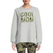 Positivitees Women's Burnout Graphic Fleece Sweatshirt