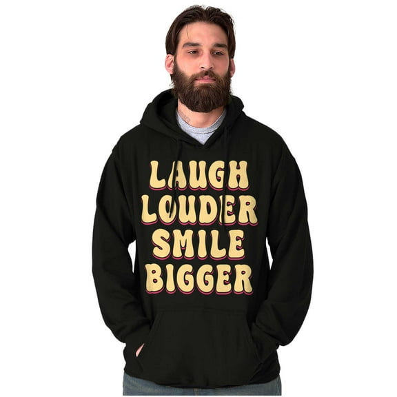 Positivity Laugh Louder Smile Bigger Unisex Plus Fleece Graphic Hoodie Brisco Brands 3X