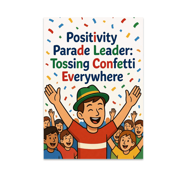 Positivity Parade Leader Artwork - Optimist Decor - 13x19 Poster Print