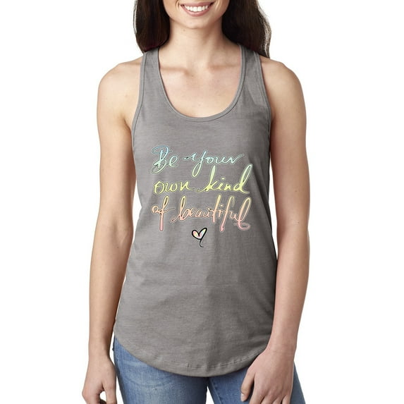 Positivity saying Pop Culture Ladies Racerback Tank Top, Heather Grey, Large
