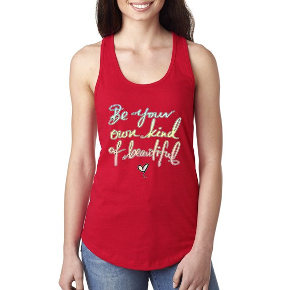 Positivity saying Pop Culture Ladies Racerback Tank Top, Red, Medium