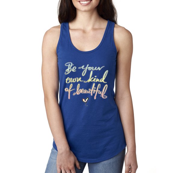 Positivity saying Pop Culture Ladies Racerback Tank Top, Royal, Small