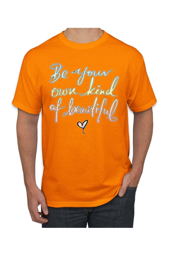 Positivity saying Pop Culture Men's Graphic T-Shirt, Orange, 4XL
