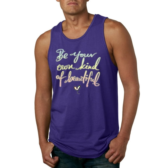 Positivity saying Pop Culture Mens Graphic Tank Top, Purple, Medium
