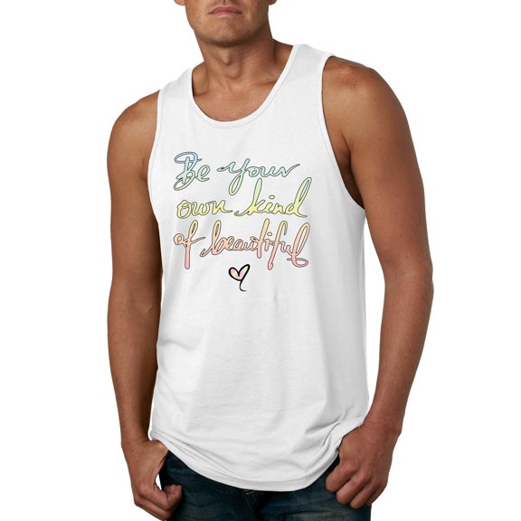 Positivity saying Pop Culture Mens Graphic Tank Top, White, 3XL