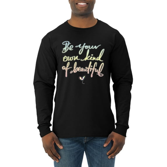 Positivity saying Pop Culture Mens Long Sleeve Shirt, Black, 3XL