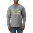 thumbnail image 1 of Positivity saying Pop Culture Mens Long Sleeve Shirt, Heather Grey, X-Large, 1 of 3