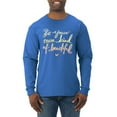 thumbnail image 1 of Positivity saying Pop Culture Mens Long Sleeve Shirt, Royal, X-Large, 1 of 3