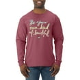 thumbnail image 1 of Positivity saying Pop Culture Mens Long Sleeve Shirt, Vintage Heather Red, Medium, 1 of 3