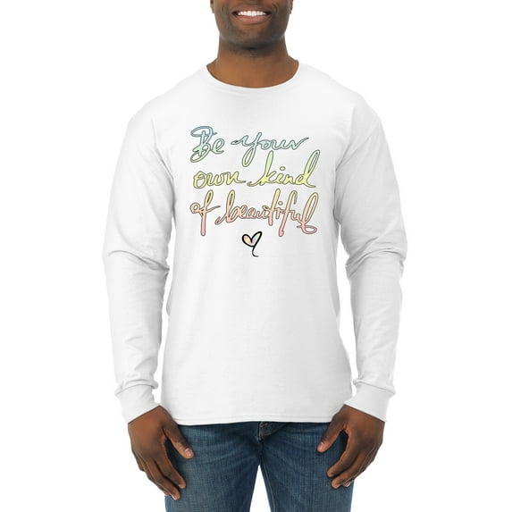 Positivity saying Pop Culture Mens Long Sleeve Shirt, White, 2XL