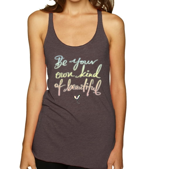 Positivity saying Pop Culture Tri-Blend Racerback Tank Top, Brown, X-Large