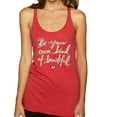 thumbnail image 1 of Positivity saying Pop Culture Tri-Blend Racerback Tank Top, Vintage Red, Large, 1 of 3