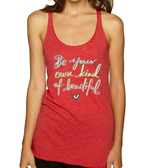 Positivity saying Pop Culture Tri-Blend Racerback Tank Top, Vintage Red, Large