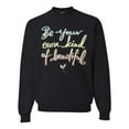 thumbnail image 1 of Positivity saying Pop Culture Unisex Crewneck Graphic Sweatshirt, Black, Small, 1 of 3