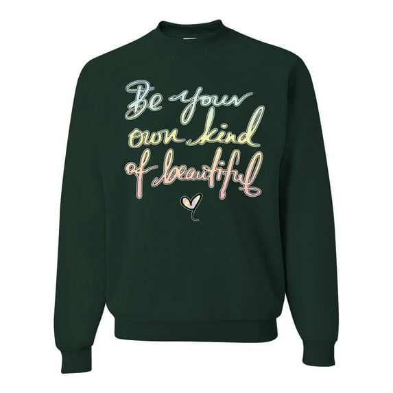 Positivity saying Pop Culture Unisex Crewneck Graphic Sweatshirt, Forest Green, Small