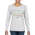 thumbnail image 1 of Positivity saying Pop Culture Womens Graphic Long Sleeve T-Shirt, White, Large, 1 of 3