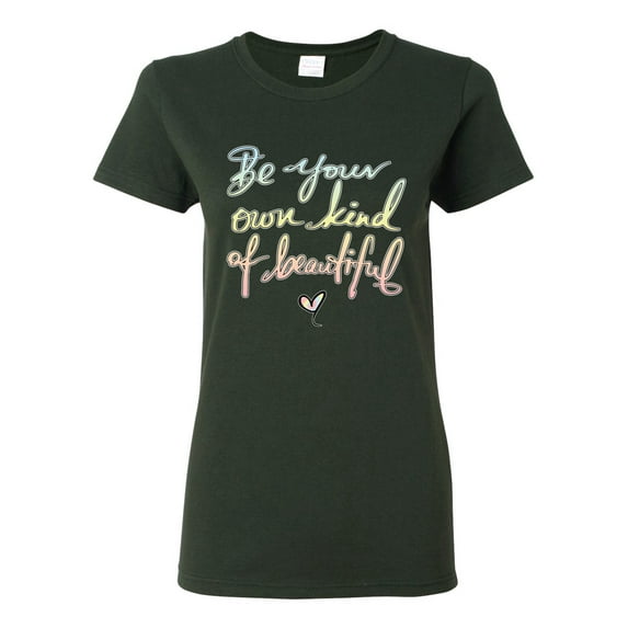 Positivity saying Pop Culture Womens Graphic T-Shirt, Forest Green, Medium