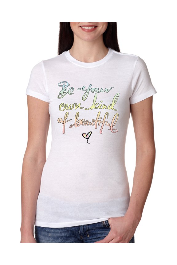 Positivity saying Pop Culture Womens Slim Fit Junior Tee, White, Medium