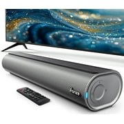 Posrue 50W Sound Bar, 16 inch Bluetooth TV Speaker with Remote & 2 Built-in Full-frequency Speakers, Wireless Soundbar for TV Home Theater & Audio, Iron Gray