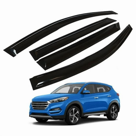 Possbay For Hyundai Tucson 2016-2021 Window Visor Sun Vent Rain Guard Deflector Smoke