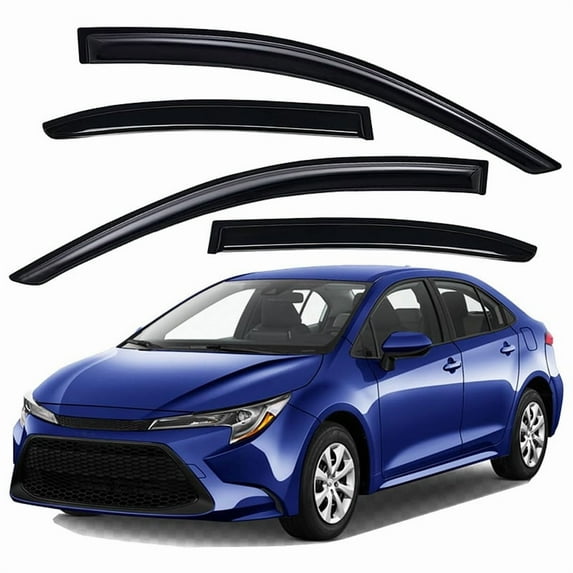 Possbay Window Visor Sun Rain Guard Vent Deflector Shade For Toyota Corolla 2019-2023