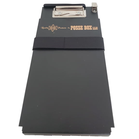 Posse Box | Ticket Tender - TTS-43-BV Black Vinyl | Compact Storage Cite Book | Rapid Cite Handling | with Driver License Holder and Heavy Duty Strap