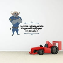 Possible Chief Bogo Zootopia Quote Cartoon Quotes Decors Wall Sticker Art Design Decal for Girls Boys Kids Room Bedroom Nursery Kindergarten Home Decor Stickers Wall Art Vinyl Decoration (8x10 inch)