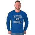thumbnail image 1 of Possible Not Impossible Autism Aware Plus Size Long Sleeve Graphic Tee Shirt Brisco Brands 2X, 1 of 3