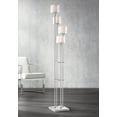 thumbnail image 1 of Possini Euro Design Athena Modern Floor Lamp 72" Tall Brushed Nickel 4 Light Tree Clear Outer Opal Inner Double Glass Shade for Living Room Bedroom, 1 of 9