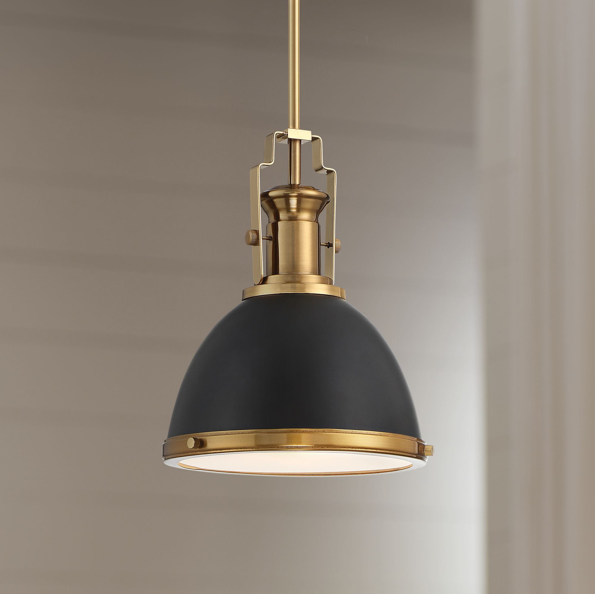 Possini Euro Design Black Burnished Brass Mini Pendant Light 9 3/4