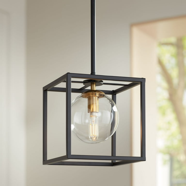 Possini Euro Design Black Cage Pendant Light 8