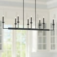 thumbnail image 1 of Possini Euro Design Black Linear Pendant Chandelier 50" Wide Industrial 8-Light Fixture for Kitchen Island Dining Room House Foyer, 1 of 9