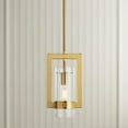 thumbnail image 1 of Possini Euro Design Camden Brass Mini Pendant 7" Wide Modern Open Rectangle Clear Glass Fixture for Dining Room Kitchen Island, 1 of 9