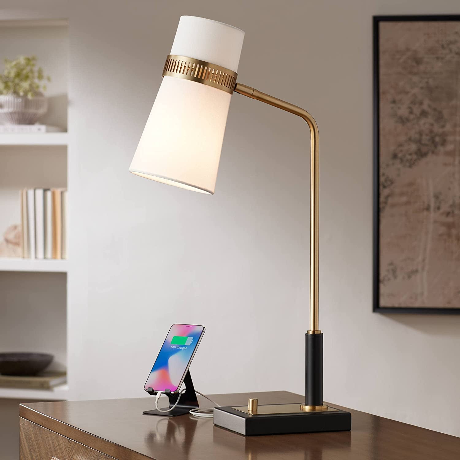 Possini Euro Design Cartwright Mid Century Modern Desk Table Lamp with ...