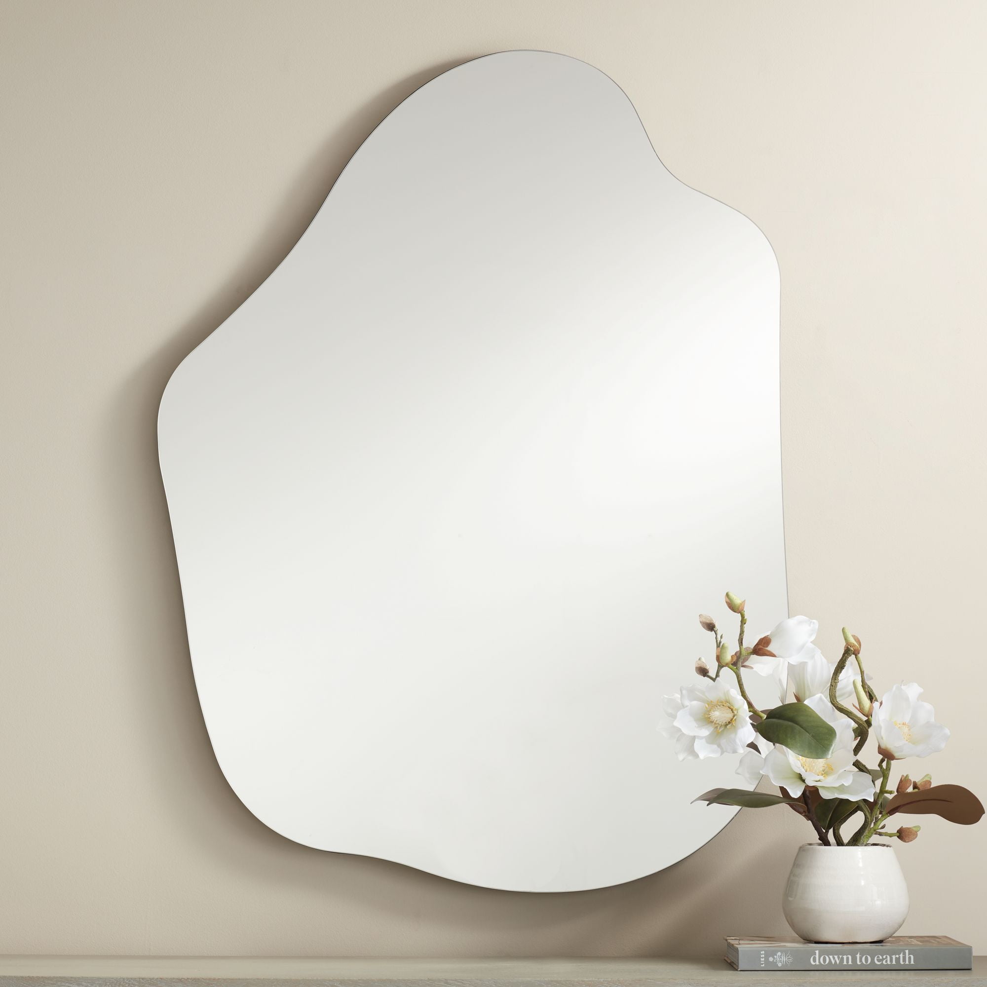Casper Frameless Abstract Silver Decorative Wall Mirror